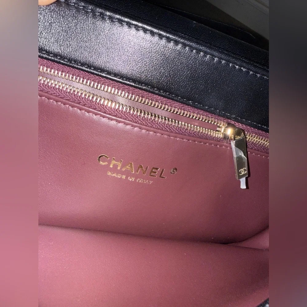 Chanel Trendy CC Small Black Lambskin Top Handle Shoulder Bag